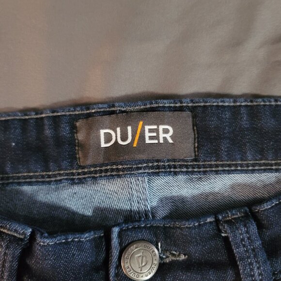 DU/ER Jeans Mens 31x30 Blue L2X Slim Fit Dark Wash Stretch Athleisure Denim - Picture 2 of 11